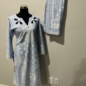 2 pc beautiful neck work dresss